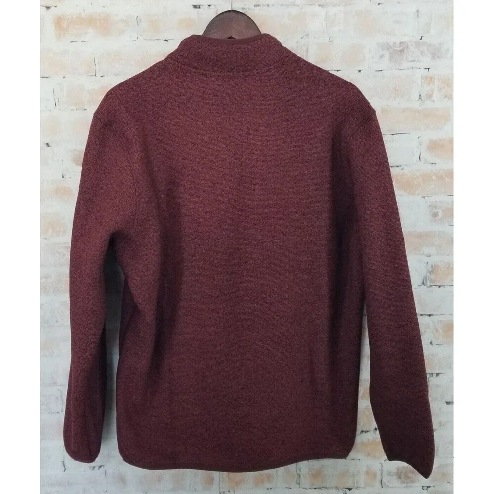 NWT Eddie Bauer Sweater Fleece Knit Heather Tawny Port Classic Fit Men's Small - Picture 5 of 5